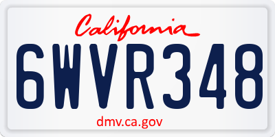 CA license plate 6WVR348