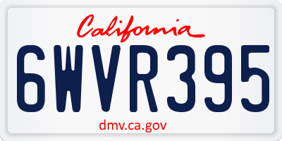 CA license plate 6WVR395