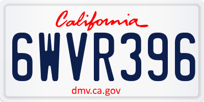 CA license plate 6WVR396
