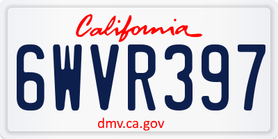 CA license plate 6WVR397