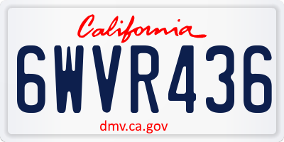 CA license plate 6WVR436