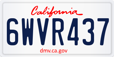 CA license plate 6WVR437