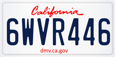 CA license plate 6WVR446