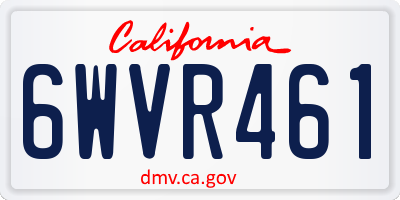 CA license plate 6WVR461