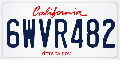 CA license plate 6WVR482