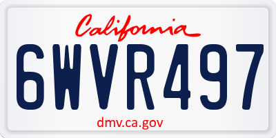 CA license plate 6WVR497