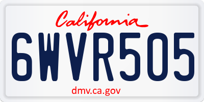 CA license plate 6WVR505