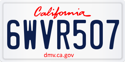CA license plate 6WVR507