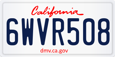 CA license plate 6WVR508