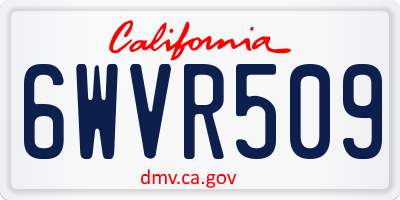 CA license plate 6WVR509