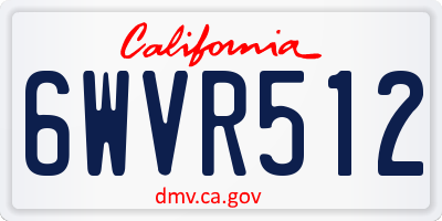 CA license plate 6WVR512