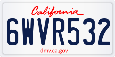 CA license plate 6WVR532