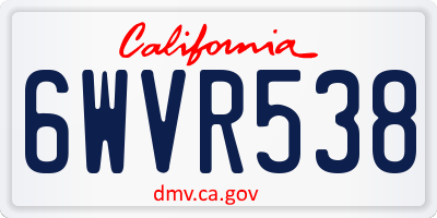 CA license plate 6WVR538