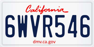 CA license plate 6WVR546