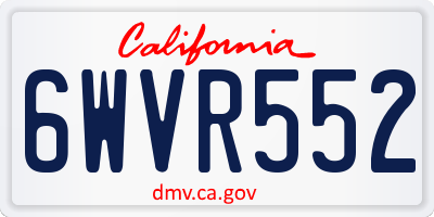 CA license plate 6WVR552