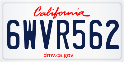 CA license plate 6WVR562