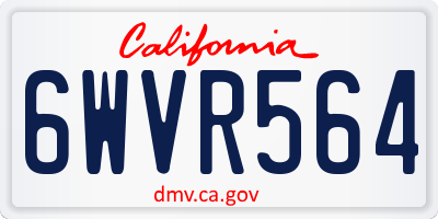 CA license plate 6WVR564