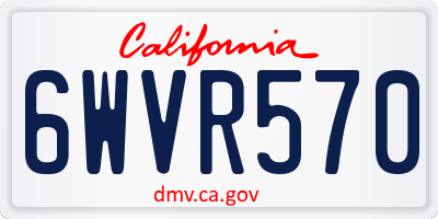 CA license plate 6WVR570