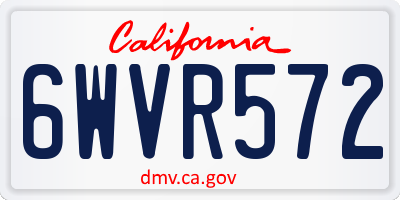 CA license plate 6WVR572