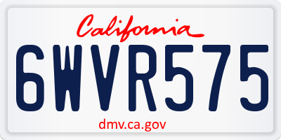 CA license plate 6WVR575
