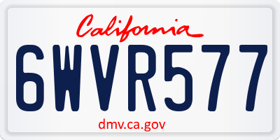 CA license plate 6WVR577