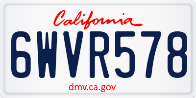 CA license plate 6WVR578