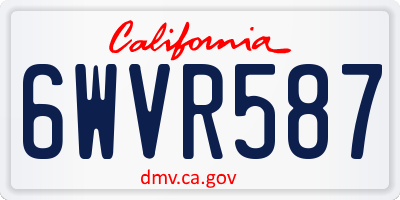 CA license plate 6WVR587