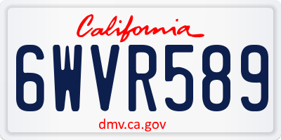CA license plate 6WVR589