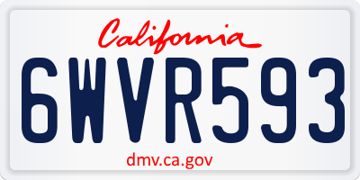 CA license plate 6WVR593