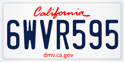 CA license plate 6WVR595