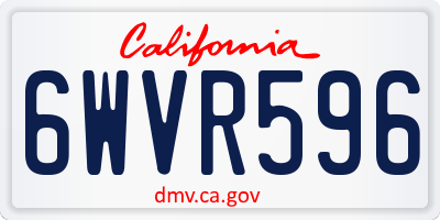 CA license plate 6WVR596