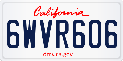 CA license plate 6WVR606