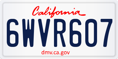 CA license plate 6WVR607
