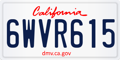 CA license plate 6WVR615
