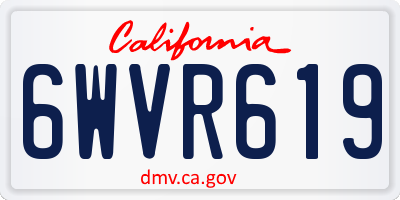 CA license plate 6WVR619