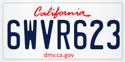 CA license plate 6WVR623