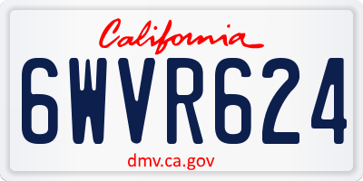 CA license plate 6WVR624