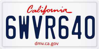CA license plate 6WVR640