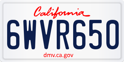 CA license plate 6WVR650