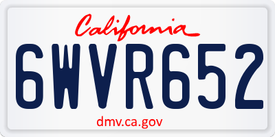CA license plate 6WVR652