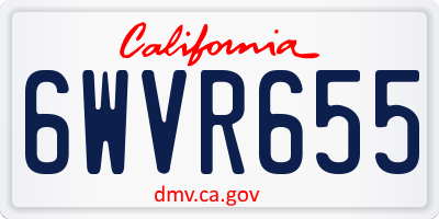 CA license plate 6WVR655