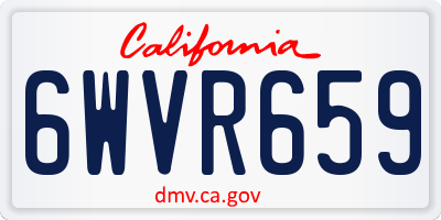 CA license plate 6WVR659