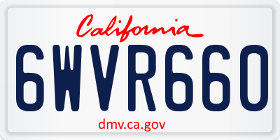 CA license plate 6WVR660