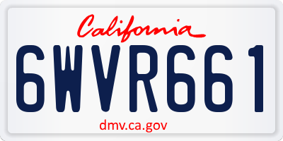 CA license plate 6WVR661