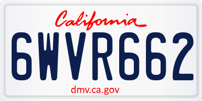 CA license plate 6WVR662