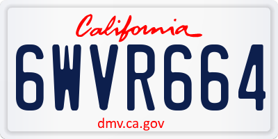CA license plate 6WVR664