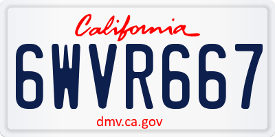 CA license plate 6WVR667