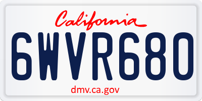 CA license plate 6WVR680