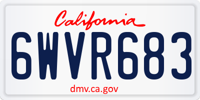 CA license plate 6WVR683