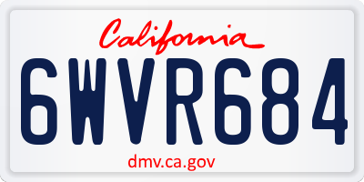 CA license plate 6WVR684